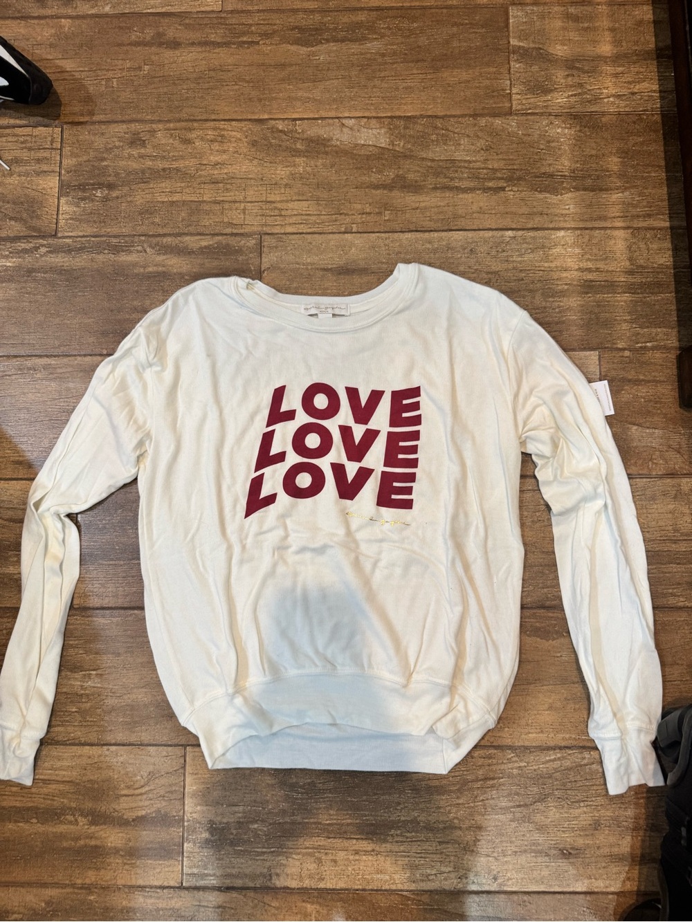 Spiritual Gangster White Sweatshirt with Burgundy "LOVE" Graphic